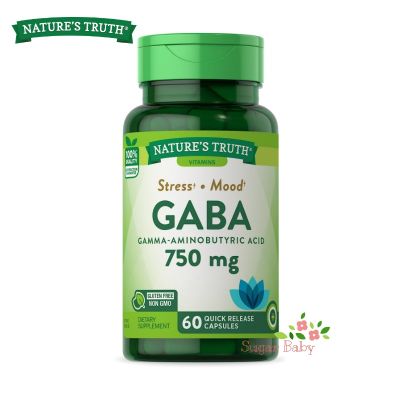 Natures Truth Gaba Gamma Aminobutyric Acid 750 mg 60 Quick Release Capsules กาบา 60 แคปซูล
