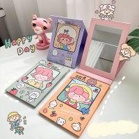 HEALLOR Kawaii Cartoon Desktop Stand Folding Makeup Mirror Cute Bunny Large Portable Flip Makeup Mirror Stand Dormitory Vanity M Mirrors