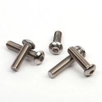 100pcs/lot GB70.2 M3 M4 304 Stainless Steel Round Head Screws Mushroom Hexagon Socket Button Head Screw ISO7380 Nails Screws  Fasteners