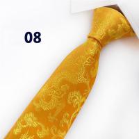 โพลีเอสเตอร์คลาสสิกเนคไทผ้าไหมผู้ชายดีไซน์ใหม่คอเนคทายลวดลาย Floral TIES สำหรับงานแต่งงานทางธุรกิจอย่างเป็นทางการ Party (สีเหลือง) - INTL