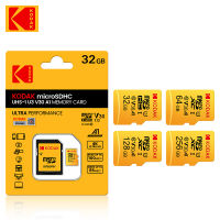 Kodak การ์ด Micro SD 128กิกะไบต์64กิกะไบต์256กิกะไบต์32กิกะไบต์การ์ดหน่วยความจำความเร็วสูง U3 A1 V30 Class 10 SD การ์ด TF สำหรับอะแดปเตอร์ freeshipping