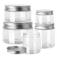 50 pcsLot 30ML 80ML 100ML 150ML Clear Jars With Silver Aluminum Lid For Facial Food Storage Jars Cosmetic Containers