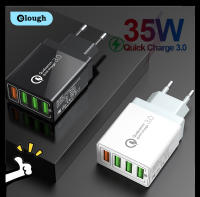 Elough เครื่องชาร์จเร็ว35W,3.0 4 USB ที่ชาร์จสำหรับไอโฟน11 7 Samsung Huawei Xiaomi S9ได้รวดเร็ว QC3.0 EU US UK