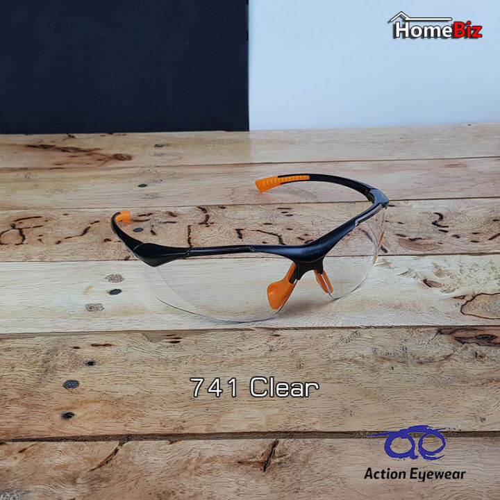 action-eyeware-รุ่น-741-clear-แว่นใส2020-แว่นตานิรภัย-แว่นตากันuv-แว่นขี่จักรยาน-กันลม-กันฝุ่น-กันน้ำลาย-แว่นใสใส่วิ่ง-แถมฟรี-ซองผ้าใส่แว่น