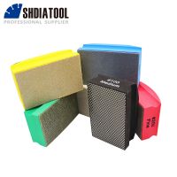 SHDIATOOL 1pc Grit50-800 Diamond Hand Polishing Pads Concrete Stone Granite Marble 90X55mm Foam Backer Sanding Disc Grinder