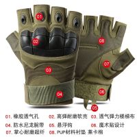 Outdoor half-finger protective tactical gloves thin section mens exoskeleton fitness sports cycling mountaineering training non-slip summer 【BYUE】