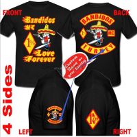 T-shirt Lyzh เสื้อยืด ผ้าฝ้าย 100% พิมพ์ลาย Bandidos MC love forever สีดํา แฟชั่นฤดูร้อน สําหรับผู้ชาย sbz5400 S-5XL