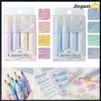 JINGWEI 4Pcs กราฟฟิตี ปากกาเน้นข้อความ เขียนด้วยลายมือ ลงชื่อเข้าใช้ ปากกามาร์กเกอร์ คุณภาพสูงมาก มาร์กเกอร์ ปากกาฟลูออเรสเซนต์ โรงเรียนในโรงเรียน