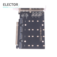 Elector 4พอร์ต M.2 NVMe SSD TO PCIe X16M ฮาร์ดไดรฟ์แปลงการ์ดขยายตัว