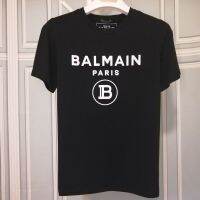 2023 NewTag ฉลากใหม่ Balmain Dilireba วรรคเดียวกัน Balmain ผ้าฝ้ายแขนสั้นเสื้อยืดผู้ชายและผู้หญิงสวมใส่ดาวที่มีวรรคเดียวกัน