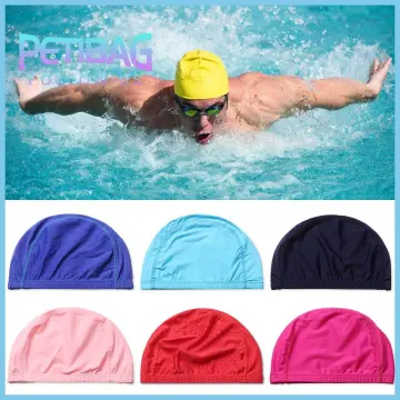 Elastic Swimming Cap Women Long Hair Swim Pool Bath Hat Nylon for Adult  Unisex，