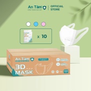 Thùng 100 cái - Khẩu trang y tế 3D Nhật Bản 3 lớp Giấy Kháng khuẩn & Vải