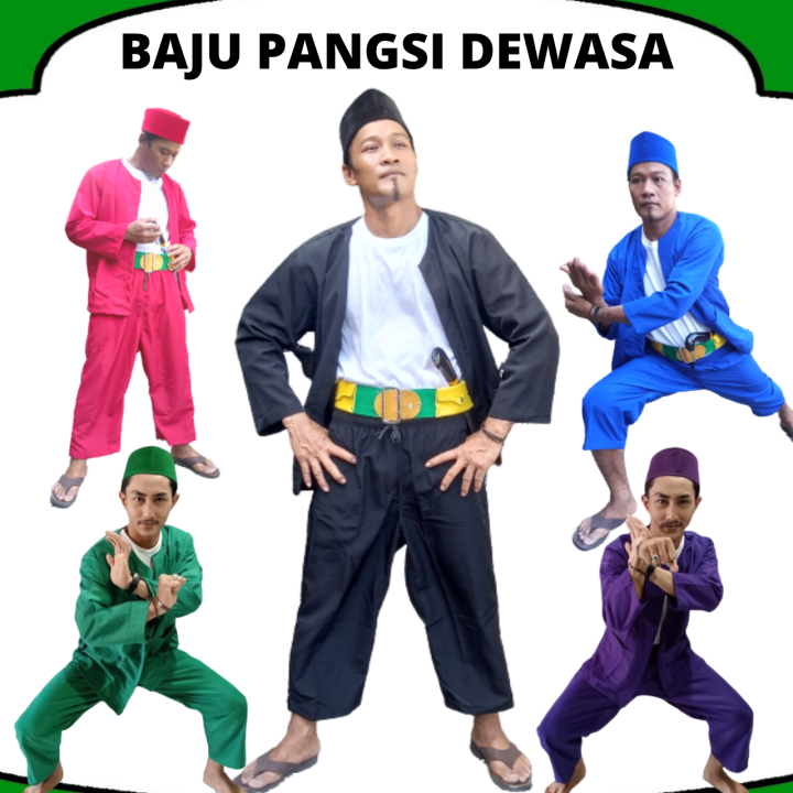 SETELAN BAJU PANGSI DEWASA PAKAIAN ADAT BETAWI PAKET LENGKAP DAPAT PECI