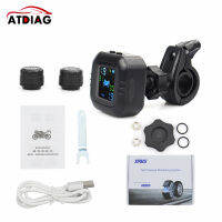 Wireless LCD Motorcycle Tire Pressure Monitoring System TPMS 2External Sensor Realtime Monitor Abnormal Alarm Moto Tyre Tool PSI