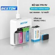 Bộ sạc pin 9V Beston M7023L có tính năng sạc nhanh, tự ngắt khi đầy