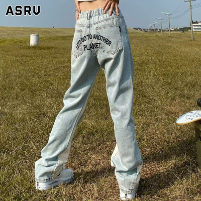 ASRV กางเกงยีนส์ชาย กางเกงขายาว ชาย กางเกงยีนส์ผู้ชาย jeans for men กางเกงกางเกงยีนส์ปัก Vibe อเมริกันชายและหญิง