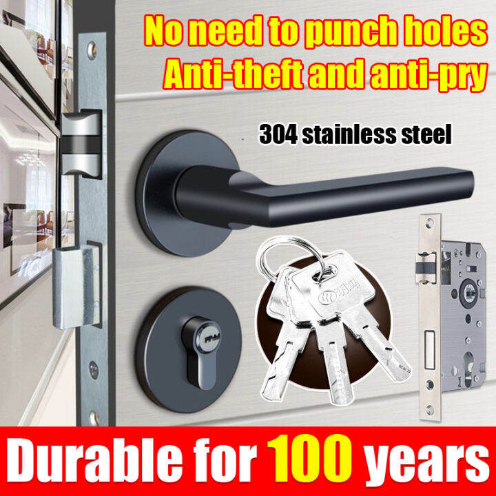 【Adjustable hole spacing】German Split Mute Door Lock With Antitheft