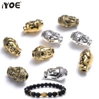 iYOE 10pcs 8x13mm Gold Color Buddha Head Charms Yoga Spacer Beads For Making Beaded Bracelet DIY Craft Keychain Jewelry Findings