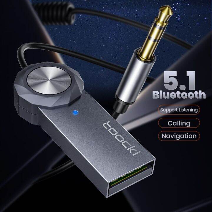 toocki-bluetooth-5-1-aux-adapter-dongle-usb-to-3-5mm-jack-wireless-car-bluetooth-recriver-hands-free-kit-for-car-bt-transmitter