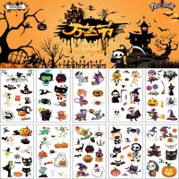 Cartoon Halloween Tattoo Stickers Waterproof Childrens Men And Women Funny Holiday Party Stickers Bar Makeup Face Stickers 【OCT】