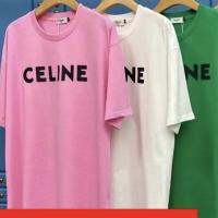 แฟชั่นคุณภาพสูง CEIN Unisex เสื้อยืดตัวหลวมผ้าฝ้ายแท้มีโลโก้พิมพ์ลายตัวอักษรแบบเรียบเสื้อสตรีแฟชั่นแขนสั้นป้ายปกเสื้อและป้ายแขวน