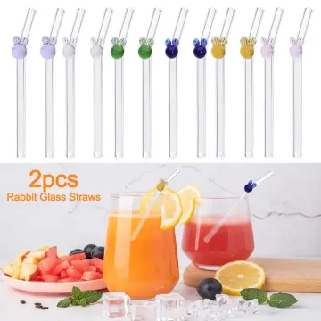 Transparent Drinking Straws Glass Tea Coffee Straw Creative