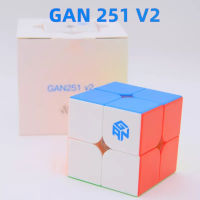 JPK【Ready สหรัฐอเมริกา Stock 】 GAN251 V2 Cube 2X2 Speed Cube Stickerless GES + ปริศนาของเล่นเพื่อการศึกษาเด็กวันเกิดคริสต์มาสของขวัญเด็ก