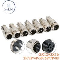 1 Pair / 1pc GX12 GX16 2P 3P 4P 5P 6P 7P 8P Pin Male Female Docking Aviation Plug Panel Socket Circular Connector 12mm 16mm