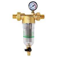 Caldwelllj Water Pre Filter System 2/5 Inch 1 Inch Brass Mesh Prefilter Purifier W/ Reducer Adapter Gauge