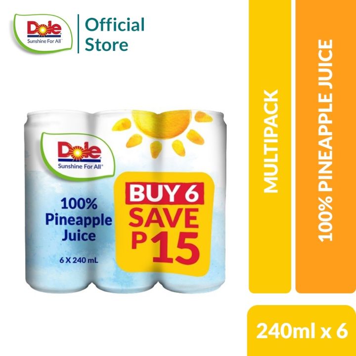 Dole 100 Pineapple Juice 240ml Buy 6 Save P15 Lazada Ph