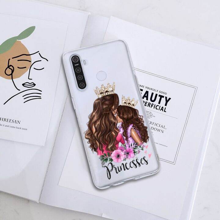 phone-case-for-oppo-realme-5-6-x50-x2-pro-soft-fashion-black-baby-mom-girl-back-cover-for-realme-c3-x3-xt-c11-6i-x-silicone-tpu-electrical-connectors