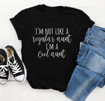 Im Not Like A Regular Aunt Im A Cool Aunt T-Shirt Future Auntie Baby Pregnant Family Party Gift Tee Quote Tops Premium Fabric