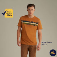 Mc Jeans เสื้อยืดแขนสั้นผู้ชาย คอกลม สีน้ำตาลทอง Camping Collection MTSZ958