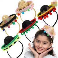 Adult Mexican Mini Straw Hat Funny Party Cap Children Birthday Carnival Cosplay Costume Dress Hair Accessories For Dog Pet