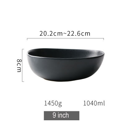 Scandinavian Matte New bone china Bowl rice bowl Large fruit Salad Bowls Steak Plate Pasta Plate Dinnerware Set Cookware