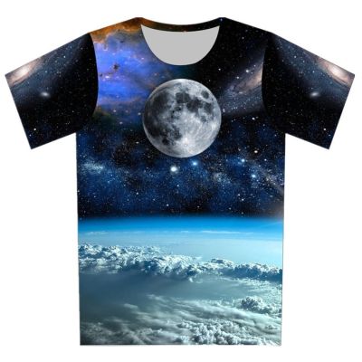 Joyonly 2019 Children Colorful Galaxy Space Moon Earth Cloud Design Funny T-shirts Kids Clothes Boys Girls Summer Tops T shirts
