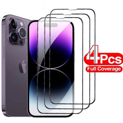 ❏❄✖ 4PCS Tempered Protective Glass For iPhone 14 13 12 11 Pro Max Mini Screen Protector On iPhone 14 Plus 11 X XR XS Max 6 7 8 Glass