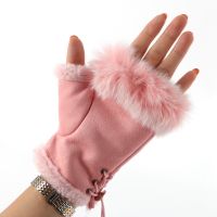 Winter Hot Sale Gloves Women Fluffy Warm Mitten Fingerless Gloves Hand Warmer Fashion Wild Solid Color Gloves