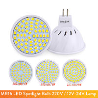 หลอดไฟสปอตไลท์ LED MR16 12V 24V 220V 2835 SMD 4W 6W 8W อะไหล่โคมไฟฮาโลเจนประหยัดพลังงาน