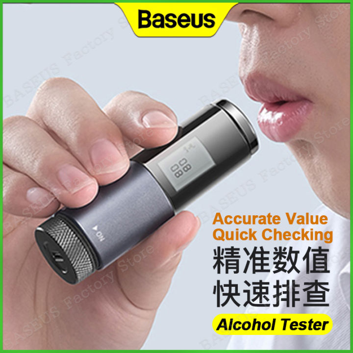 Baseus Alcohol Tester Electronic Breathalyzer  เครื่องทดสอบแอลกอฮอล์วิเคราะห์ลมหายใจออกอิเล็กทรอนิกส์ Digital Display  Portable Breath Tester Rechargeable Non-Contact Analyzer