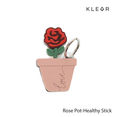KlearObject Healthy Stick-Rose Pot ที่กดปุ่มอนามัย ที่กดลิฟท์ ที่กดปุ่มATM แท่งกดปุ่มอะคริลิค-กระถางต้นกุหลาบ : K519