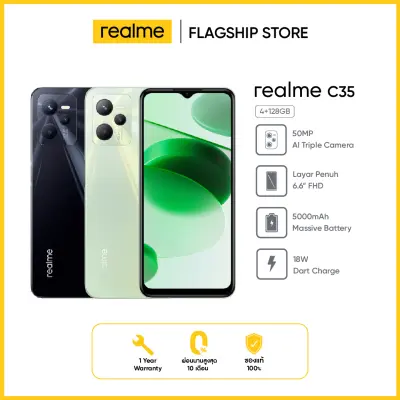 realme C35(4+128GB) 50MP AI Triple Camera/6.6inches FHD fullscreen/ 18W Dart Charge/5000mAh Massive Battery