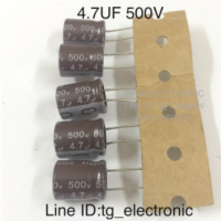 10ชิ้น 4.7UF 500V 85’c size 10x13 mm. Capacitor ตัวเก็บประจุ คาปาซิเตอร์ คุณภาพเต็ม100% สีน้ำตาล อะไหล่อิเล็กทรอนิกส์ ตัวเก็บประจุไป Capacitor 4.7UF Capacitor 500V