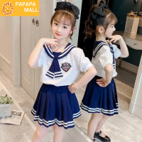 แฟชั่น PAPA Children 2ชิ้น (เสื้อ + กระโปรง) ที่มีคุณภาพสูง Baju เด็กสาวชุดเกาหลีสำหรับเด็กสาวเสื้อผ้าลำลอง3-4-5-6-7-8ถึง9-10-11ถึง12ปีเสื้อเสื้อยืดสำหรับวัยรุ่น Terno ขายใหม่2022 # G33-901