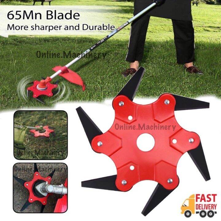 READY STOCK Mata Mesin Rumput 6 Teeth Brush Cutter Blade Trimmer Metal