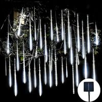 Solar Meteor Shower Rain LED String Lights Waterproof Christmas Outdoor Garden Waterproof Fairy Light Garland Lamp Gardening New