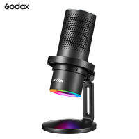 Vieline-Godox EM68X เดสก์ท็อปคอนเดนเซอร์ไมโครโฟน USB Mic พร้อม RGB Atmosphere Light 4รูปแบบรถกระบะ APP การควบคุมอัจฉริยะปิดเสียงการตรวจสอบแบบเรียลไทม์ USB Plug-And-Play พร้อม Shock Mount สำหรับเกมออนไลน์สตรีมมิ่งสด