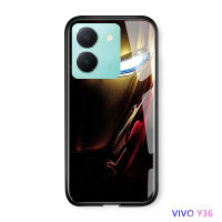 Volans เคสสำหรับ Vivo Y36 Y36 5G เคสโทรศัพท์ Marvl สำหรับเด็กผู้ชายซูเปอร์ฮีโร่สำหรับผู้ชายเคสเคสกระจกเทมเปอร์แบบไล่ระดับสี