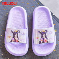 Lce การ์ตูน Flip Flops เด็กลายนกยูง Loli สำหรับเด็กหญิงเด็กชายรูปการ์ตูนฤดูร้อนในบ้านและอ่างอาบน้ำกันลื่นรองเท้าแตะชายหาดผ้าอุ้มเด็กน่ารัก0000