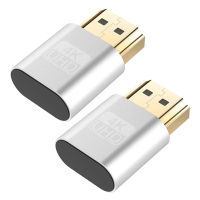 2ชิ้น4K HDMI-เข้ากันได้ DDC EDID ปลั๊กหลอกอะแดปเตอร์เชื่อมต่อหน้าจอจำลองการแสดงผลเสมือน VGA